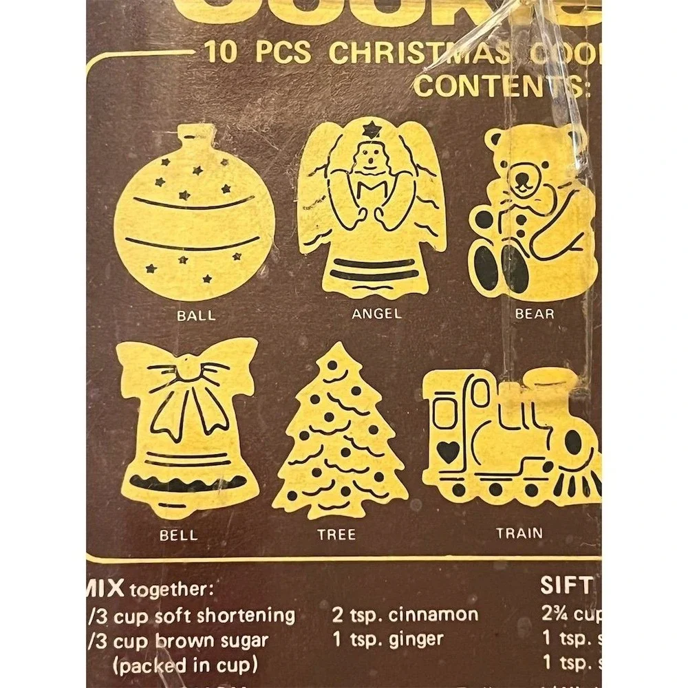 Vintage Christmas Cookie Cutter Set 10 Piece Multicolor Holiday Theme angel tree